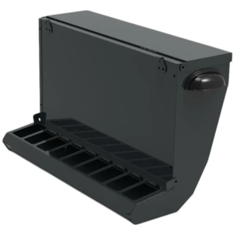 6 kg Kapasiteli Dışa Monte Edilebilir Metal Tavuk Yemliği (Antrasit Gri)